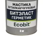 Мастика бутилкаучуковая БИТЭЛАСТ - ГЕРМЕТИК Ecobit ведро 3, 0 кг