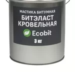 Мастика битумная БИТЭЛАСТ - КРОВЕЛЬНЫЙ Ecobit ведро 3, 0 кг