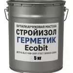СтройИзол-Герметик Ecobit бутилкаучуковая мастика для швов ведро 5 кг
