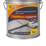 СтройИзол-Герметик ЭКОБИТ ведро 5, 0 кг бутилкаучуковая мастика для шво