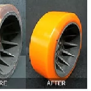Восстановление полиуретанового покрытия роликов, валов, колес