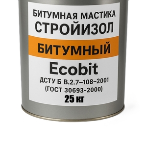 Битумная мастика СтройИзол Битумный Ecobit  ведро 25, 0 кг