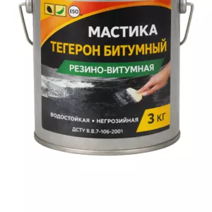 ТЕГЕРОН Битумный ЭКОБИТ ведро 3, 0 кг мастика резино-битумная 