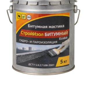 Битумная мастика СтройИзол Битумный ЭКОБИТ ведро 5, 0 кг 