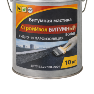 Битумная мастика СтройИзол Битумный ЭКОБИТ ведро 10, 0 кг 