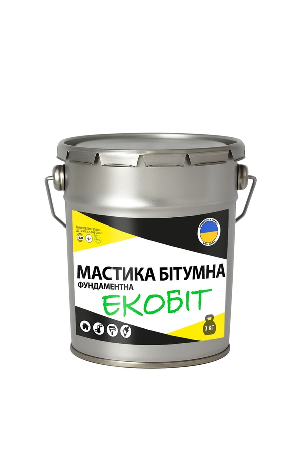 Мастика Битумная Фундаментная Ecobit ведро 3,  0 кг ДСТУ Б В.2.7-108-20