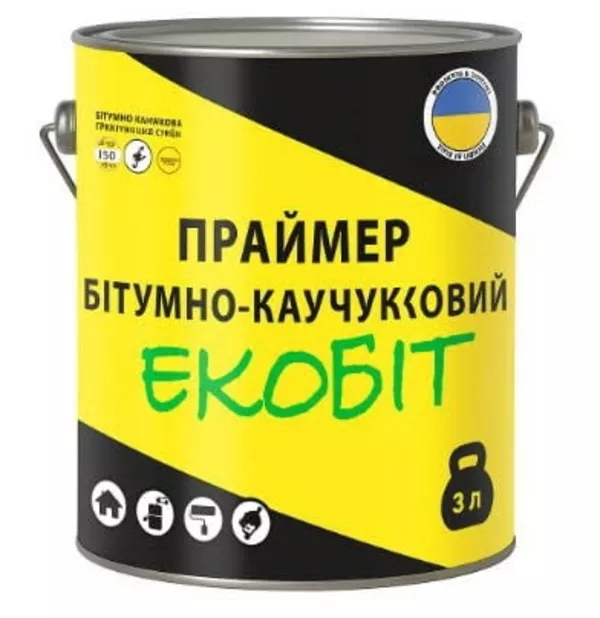 Праймер бітумно-каучуковий ЕКОБІТ вiдро 3 л / 2.5 кг 
