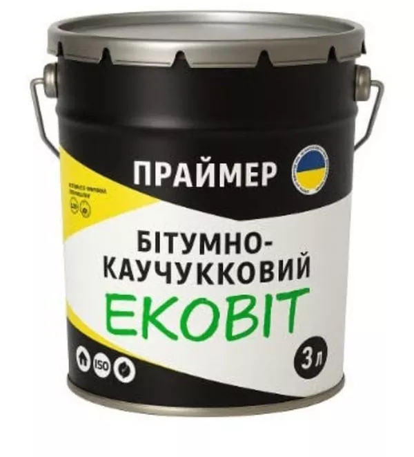 Праймер бітумно-каучуковий ЕКОБІТ вiдро 3 л / 2.5 кг,  Дніпро 