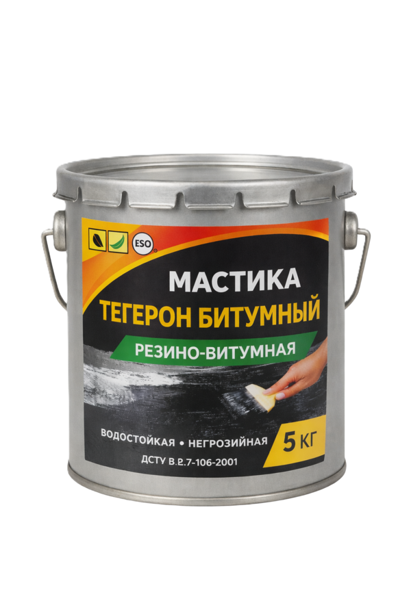 ТЕГЕРОН Битумный ЭКОБИТ ведро 5, 0 кг мастика резино-битумная