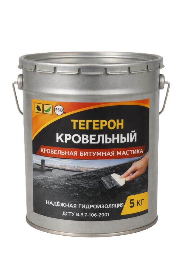 Тегерон Кровельный Ecobit ведро 5, 0 кг - кровельная битумная мастика 