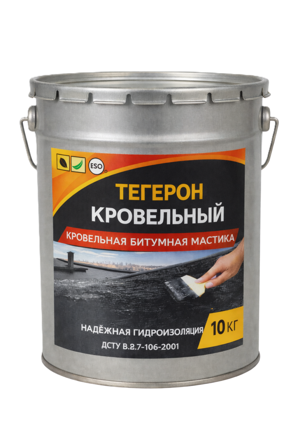 Тегерон Кровельный Ecobit ведро 10, 0 кг - кровельная битумная мастика 