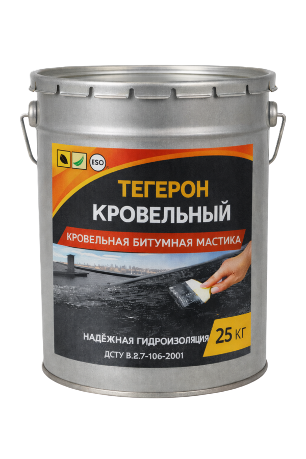 Тегерон Кровельный Ecobit ведро 25, 0 кг - кровельная битумная мастика 