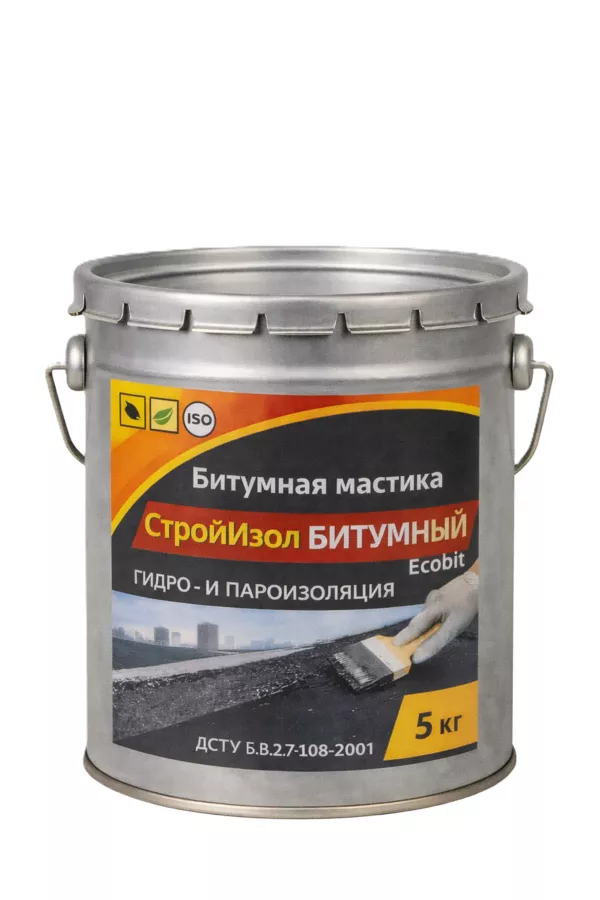 Битумная мастика СтройИзол Битумный ЭКОБИТ ведро 5, 0 кг 