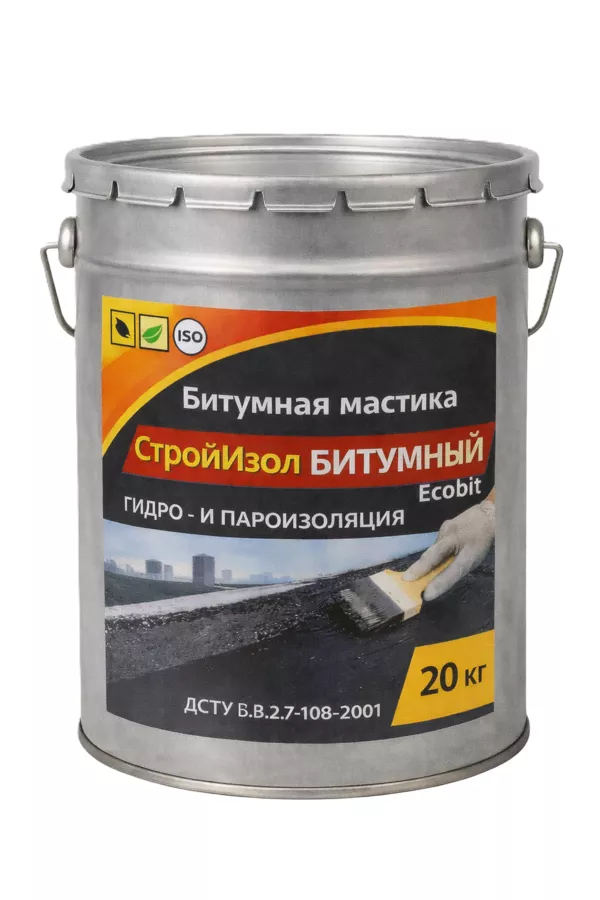 Битумная мастика СтройИзол Битумный ЭКОБИТ ведро 20, 0 кг