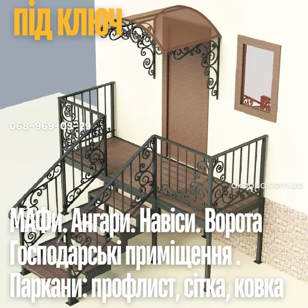 Металлоконструкции на заказ— заборы,  ворота,  навесы,  козырьки под ключ
