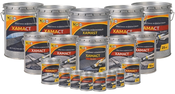 Мастика асфальтовая ХАМАСТ ЭКОБИТ ведро 10, 0 кг ДСТУ Б.В.2.7-108-2001 2