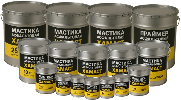 Мастика асфальтовая ХАМАСТ ЭКОБИТ ведро 10, 0 кг  2