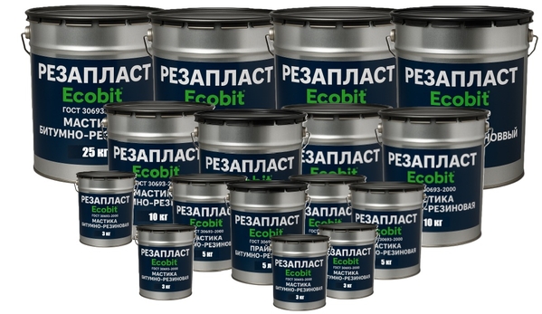 Мастика РЕЗАПЛАСТ Ecobit ведро 20, 0 кг кровельная  2